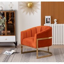 Burnt orange barrel chair hot sale